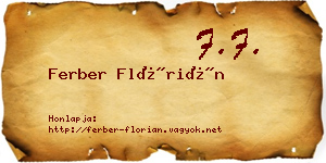 Ferber Flórián névjegykártya